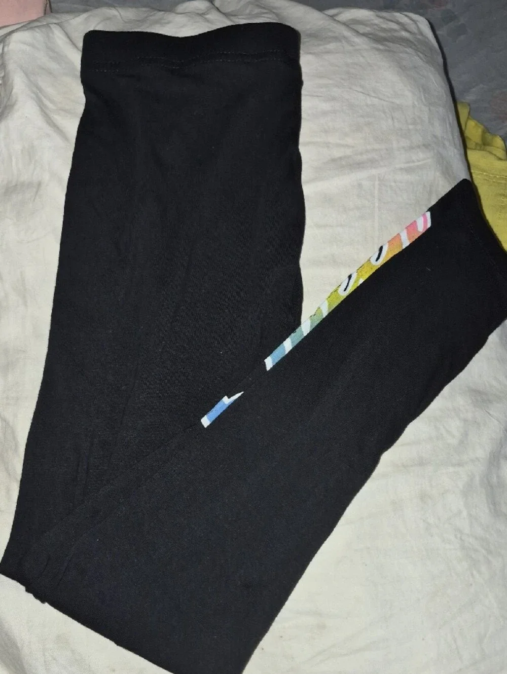 Cotton On Black Leggings with Rainbow 'Queen' Script